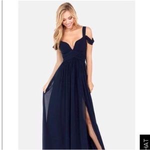 Bariano Ocean of Elegance Navy Blue Maxi Dress